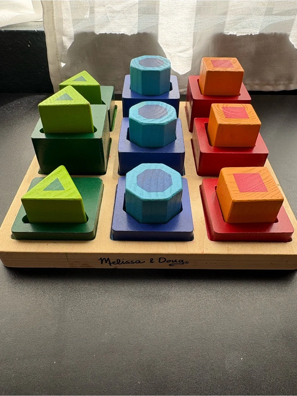 Melissa and Doug shape sorter wooden toy